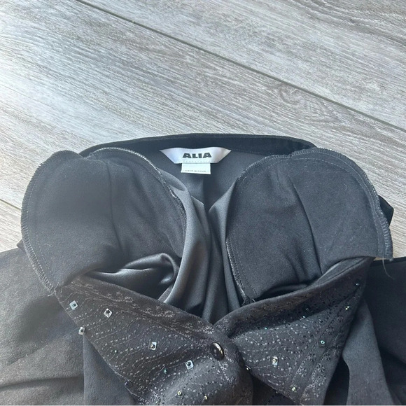 Vintage Alia Black Sequins Beads Accents Faux Suede Jacket - Picture 7 of 15